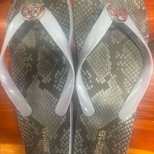 Michael Kors Gray Flip Flops